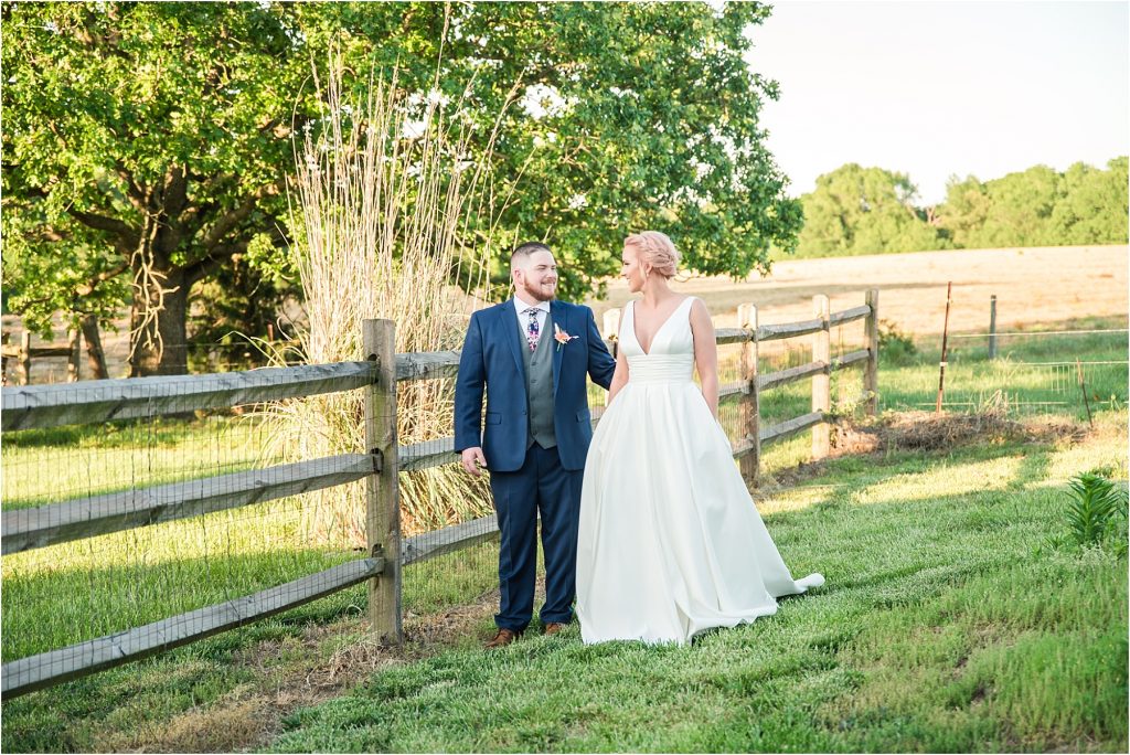 bride and groom at family home wedding