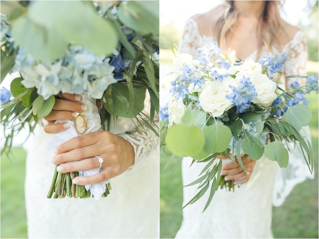 bridal bouquet with cameo 