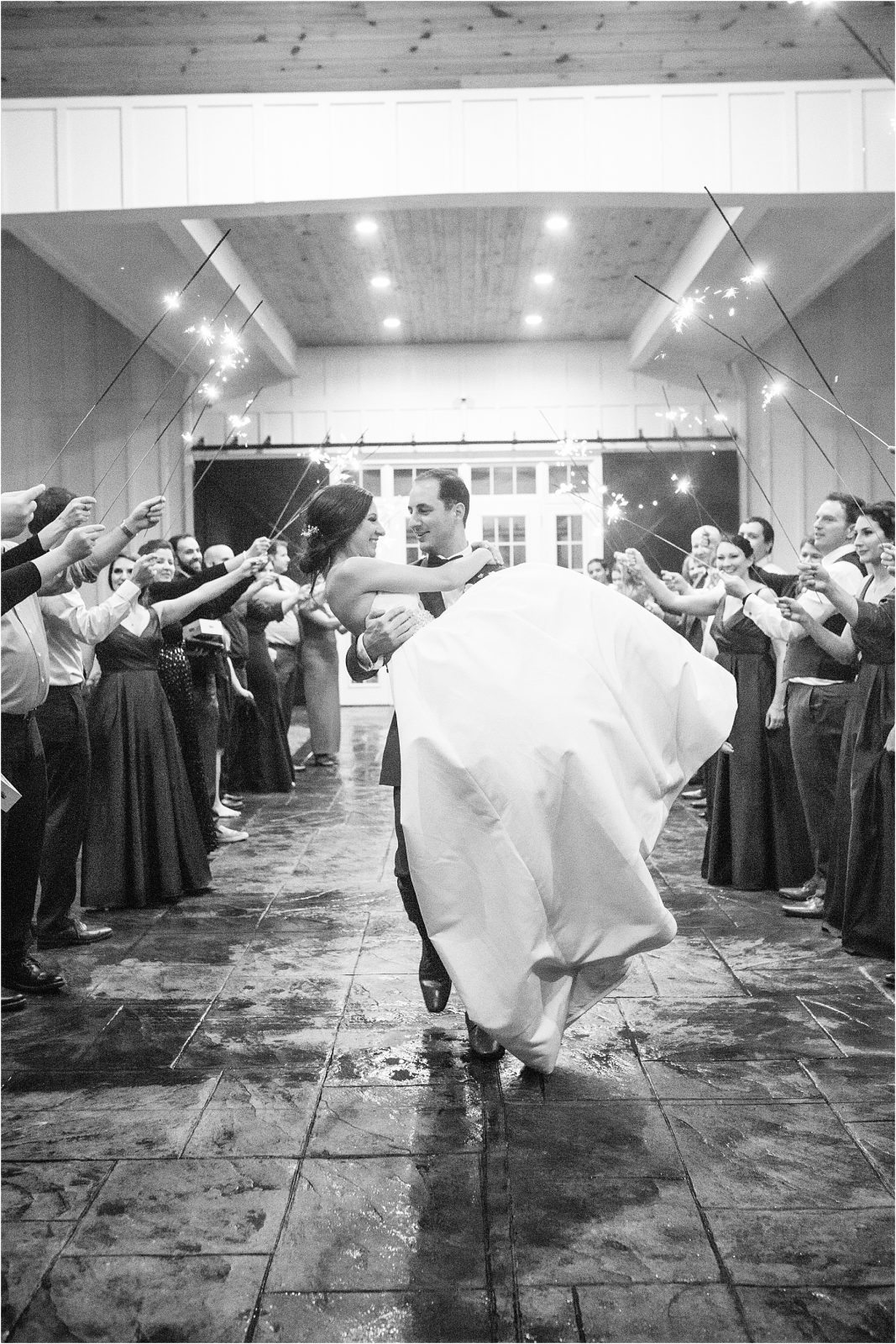 sparkler exit at the carolina barn